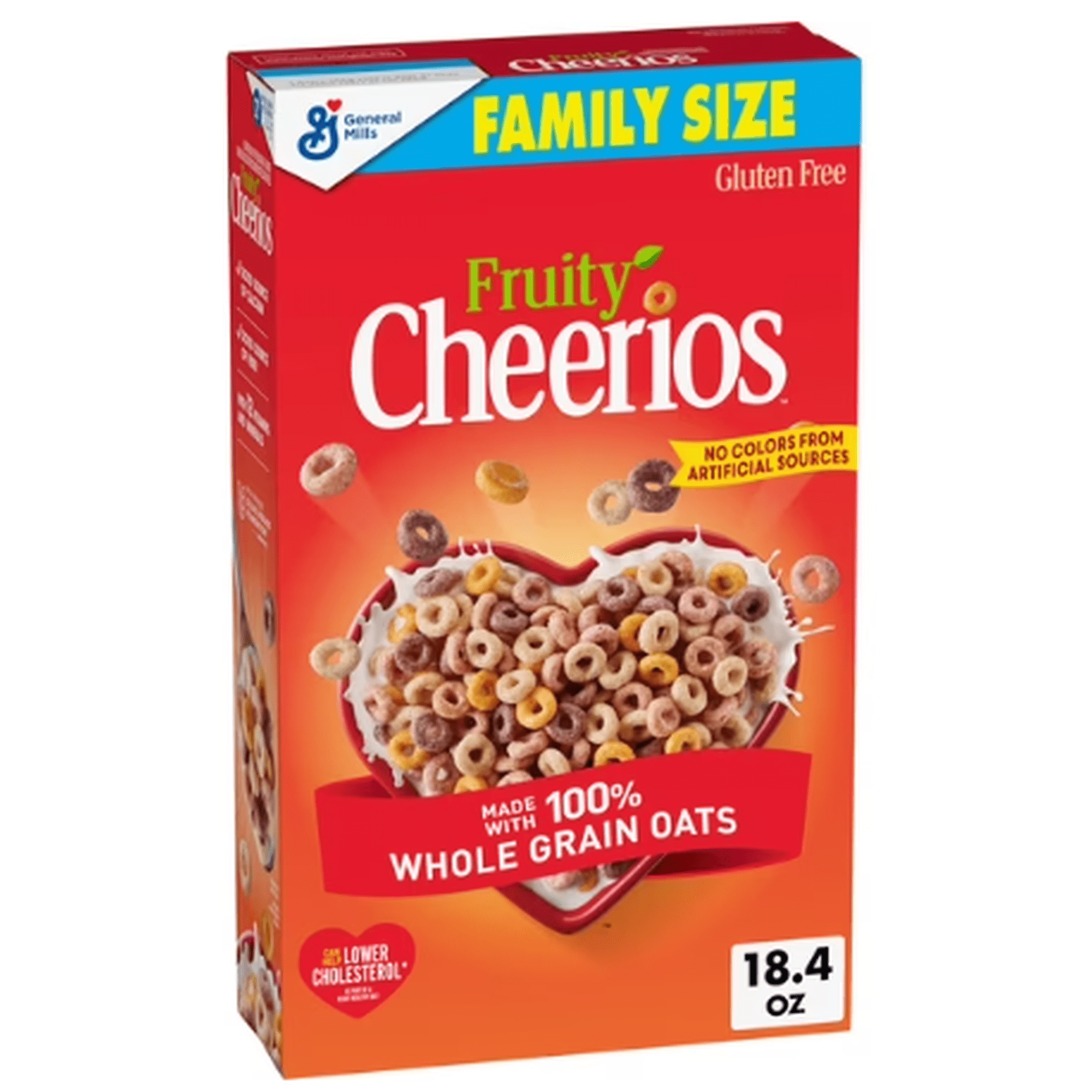 2pack - Fruity Cheerios, Heart Healthy Whole Grain Oat Cereal, Gluten Free, Family Size, 18.4 oz