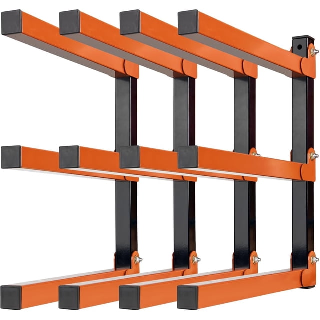 Lumber Storage Rack Lumber Rack Wall Mount Heavy Duty Wood Storage Racks with Level System LB Sturdy Garage Wood Organizer Orange Lumber Metal Racks for Indoor and Outdoor( PAC