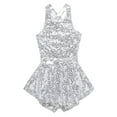 thumbnail image 3 of Alvivi Girls Jazz Modern Tap Dancewear Sleeveless Sequined Ballet Dance Leotard Dress 6-16, 3 of 7