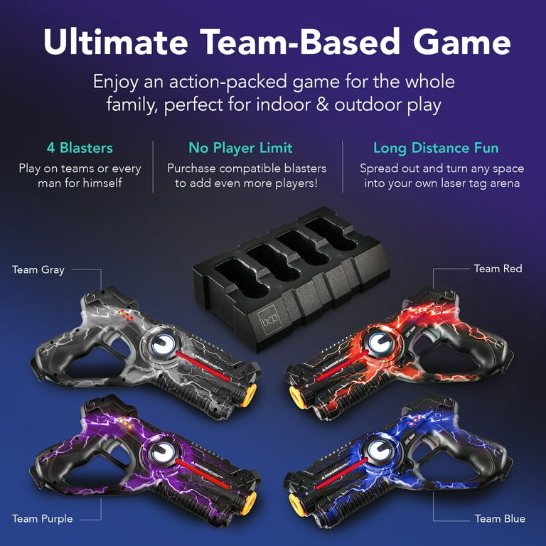 Best Choice Products Rechargeable Laser Tag Set, 4 Blasters