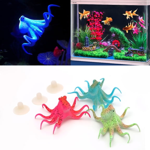 Ludlz Luminous Artificial Octopus Simulation Fish Tank Aquarium Landscape Decoration