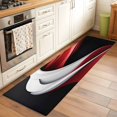 thumbnail image 2 of Abstract Stitching Area&nbsp;Rug 2x6ft Gary Black Red Water Ripple Non-Slip&nbsp;Washable Square&nbsp;Rugs Soft Felt Indoor Floor Mat for Bedroom Kitchen Living Room Bathroom, 2 of 9