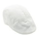 thumbnail image 1 of Boina de lino para hombre y mujer, gorra de lino tipo vendedor de periódicos, gorra de taxista, gorra de estilo británico con visera (blanca), 1 of 3
