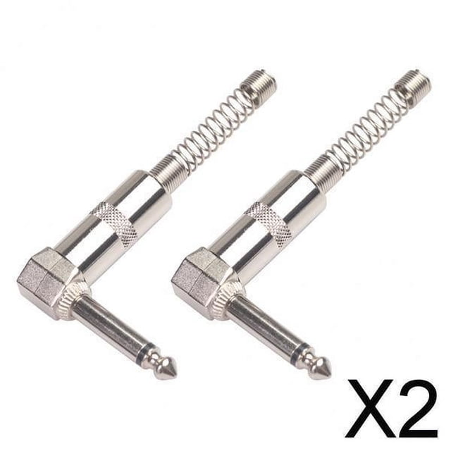 2x Instrumentos de Micrófono Adaptador de Metal Plateado en apariencia de L de Aleación de Zinc de 2 Piezas