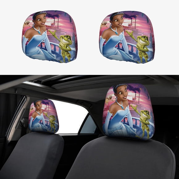 Tiana Funda Protectora Universal para Reposacabezas de Coche, Funda Elástica para Reposacabezas de Asiento de Auto, Funda de Tela Antipolvo, Accesorios de Interior 2 Piezas