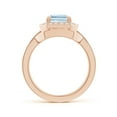 thumbnail image 2 of ANGARA Natural Emerald Cut 2 ct Aquamarine Bridal Ring Set with Diamond Ring in 14K Rose Gold for Women (Size-9x7mm) | March Birthstone, Anniversary, Jewelry Gift for Women | Natural Aquamarine Ring, 2 of 9