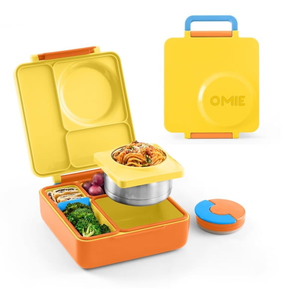 Bento Box OmieBox para Niños - Aislado con Jarra Térmica - 3 Compartimentos - (Meadow / Sunshine) Omie  Ver descripción
