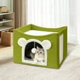 thumbnail image 2 of Luxury Double-decker Cat Bed with Cat Scratching Board, Foldable Indoor Cat Bed, Leisure And Entertainment All-in-one Cat Nest, All-season Universal, Green, 2 of 8