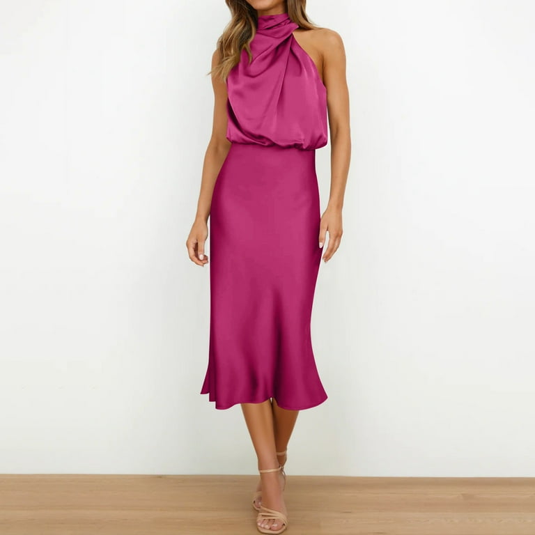 holiday party dress midi Holiday Party Plaid Midi Dress red / L