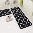 thumbnail image 4 of Newlake 2 Piece Microfiber Kitchen Rug Set Moroccan Trellis Non-Slip Soft Bathroom Rugs (Black, 17"x48"+17"x24"), 4 of 6