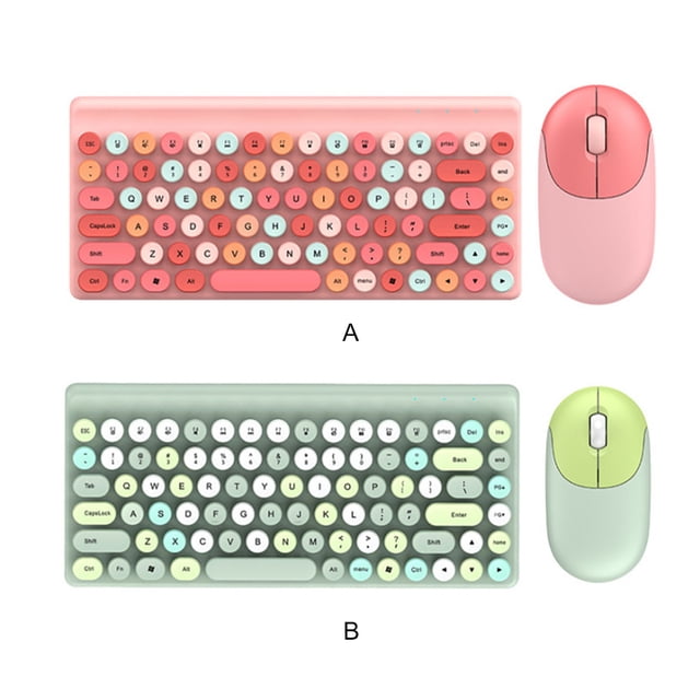 stanreset Wireless Keyboard Mouse Set Universal Home School Business Work Desktop Laptop Key Board Spare Gaming Accessories Pink