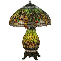Meyda Tiffany 118845 25" H Tiffany Hanginghead Dragonfly Lighted Base Table Lamp