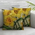 thumbnail image 3 of Shiartex Flowers Yellow Art Nouveau Modern Rustic Decorative Couch Pillow Cases Square Home Decor 1PC 18x18in, 3 of 5