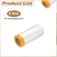 thumbnail image 3 of Uxcell 2pcs Pre-Taped Masking Film 43.3"x65ft Adhesive Tape and Drape Painters Plastic Drop Cloth Film with Tape Plastic Sheeting for Automotive Painting Covering, Clear, 3 of 7