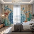 thumbnail image 2 of Brown Sea Turtle Coastal Blackout Curtains for Bedroom/Living Room, Pinch Pleated Black Out Curtains, Nautical Coral Ocean Vintage Room Darkening Window Drapes with Hooks 2 Panels, 39"x70", 2 of 8