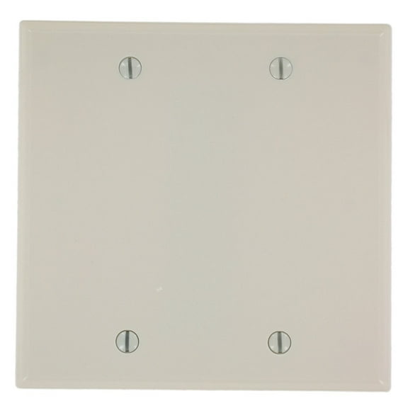 Leviton 78025 000-000 Blank Standard Size Wall Plate, 2 Gang, 4.5 in L X 4.56 in W 0.22 in T, Light, Smooth, Almond