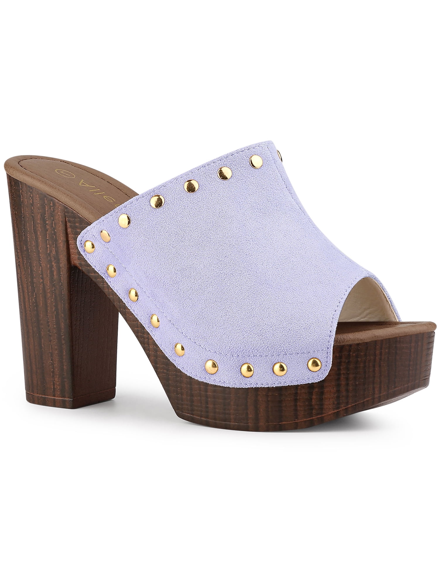 Allegra K Women's Open Toe Platform Block Heel Slides Sandals - Walmart.com