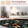 thumbnail image 2 of ODIKA 3'x5' Machine Washable Non-Slip Area Rug, Chic Transitional Floral Arrangement High Traffic Rug, Black, 28758, 2 of 7