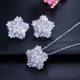 thumbnail image 5 of Chic AAA+ Cubic Zircon Flower Crystal Pendant Necklace and Earrings Jewelry Sets, 5 of 9