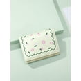 thumbnail image 3 of Cute Embroidered Small Flowers Wallet Card Holder, Small Trifold Mini Thin Short Wallet, Aesthetic Kawaii Coquette Leather Pocket Wallet For Girls, Women, Ladies（blue）, 3 of 6