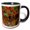 Black/White, variant on 3drose, Biscoitos, Terceira Island, Azores, Portugal. Surf Crashing on Rocks., 11oz Two-tone Black Mug