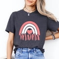thumbnail image 2 of Bella Canvas Mama Rainbow Heart Mom Graphic T-Shirt Gift for Mother's Day, 2 of 5