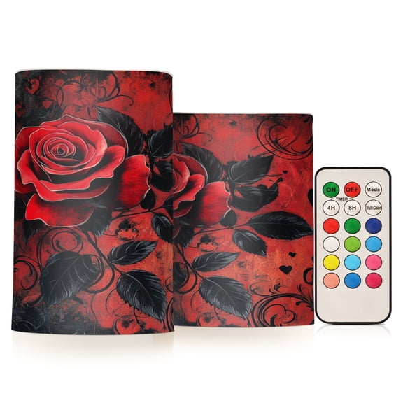 BZSMCE Flameless Candles LED Lights Deep Red Rose Creativity Battery Candles