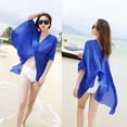 thumbnail image 3 of Prolriy Scarf for Women Chiffon Beach Cover Up Swimsuit Kimono Cardigan Shawl Beach Wrap Cover Up Shawl Scarf Blue, 3 of 3