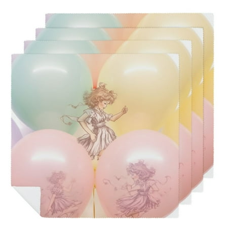FACANNAP Talking Tables Pastel Balloons | Fairy Party Decorations for Birthday, Mother's Day | Made of Latex with Printed Design and Ribbon to Attach - Fill Air or Helium 2 PCS