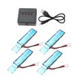 thumbnail image 1 of 4PC 3,7 V 520MAh 30C BateríA Li-Po Mejorada con Cargador USB para XK K110 K110S V930 V977 Piezas de Repuesto de HelicóPtero RC, 1 of 5