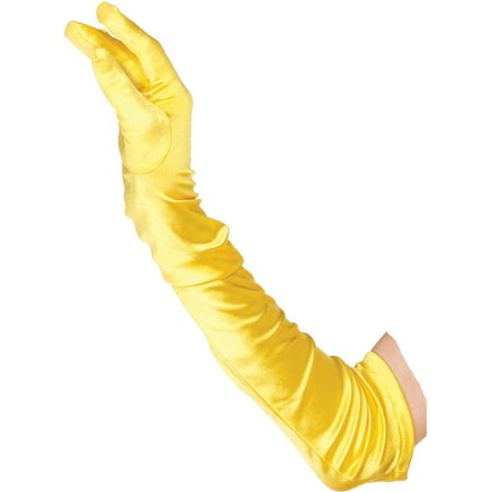 Leg Avenue Women's Extra Long Satin Gloves, Yellow, One Size