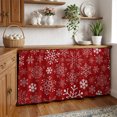 thumbnail image 3 of Red Snowflake Christmas Cabinet Curtain 32"Wx55"L, Dustproof Pantry Door Curtain with Self Adhesive Tape, Xmas Snowflake Red Tall Storage Cover Privacy Drape for Bathroom Kitchen Laundry Room, 3 of 9
