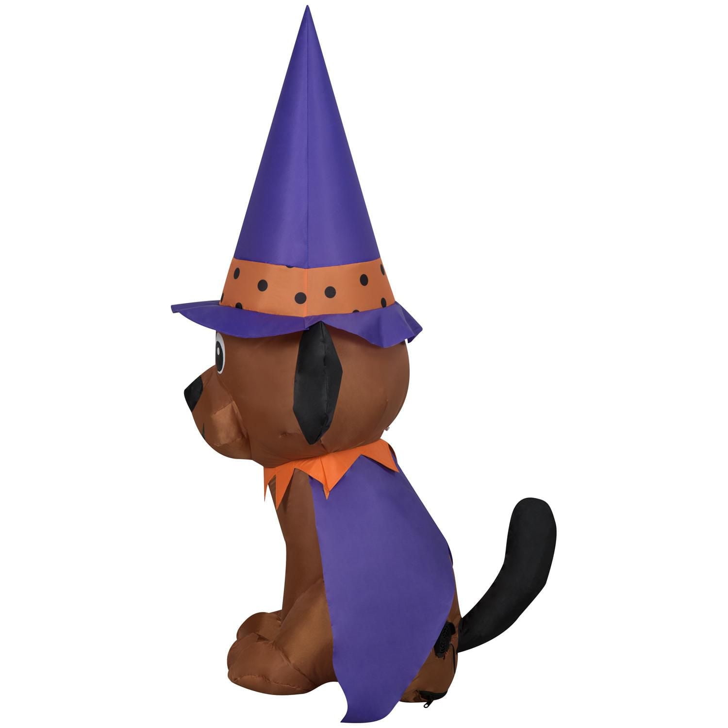 Chien gonflable Gemmy Halloween avec chapeau de sorcière