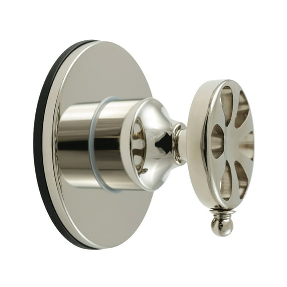 Kingston Brass KS3036RX Belknap Single-Handle Three-Way Diverter Valve with Round Trim Kit, Polished Nickel