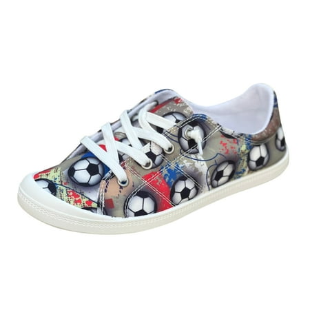 

ZIZOCWA Walking Shoes Women Casual Shoes Women Size 12 Women Shoes Football Print Color Print Casual Shoes Fashion Soft Sole Non Slip Casual Shoes Lightweight Casual Shoes For Men