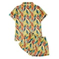 thumbnail image 5 of GHSOHS Sleepwear Pajamas for Women Set Lounge Sets for Women Home Clothes Short Sleeve Silk Like Pajamas Womens Summer Multicolor Suit Outfits Nightwear Pj Lounge Sets Short Sleeve Top + Shorts, 5 of 5