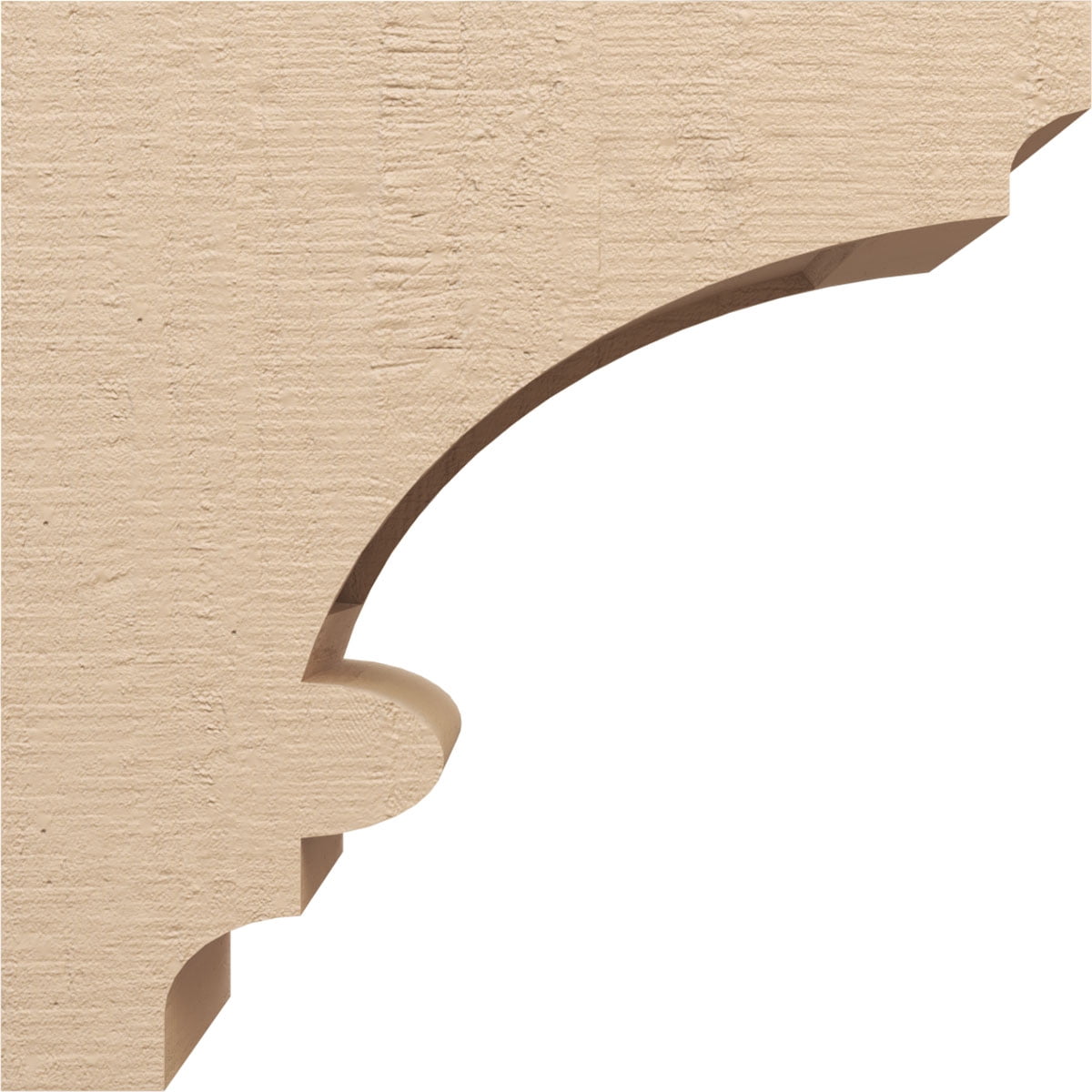 11"W x 22"D x 22"H Classic Diane Rough Cedar Woodgrain TimberThane Corbel, Primed Tan