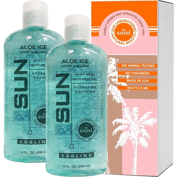Gel helado de aloe vera, paquete de 2 unidades, Sun Laboratories Organic