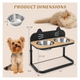 thumbnail image 5 of Elevated Pet Feeder 2x Stainless Steel Bowls for Cats & Dogs - Adjustable Height Bamboo Stand - No-Spill, Comfortable Feeding - Small & Medium Breeds, 5 of 9