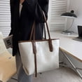 thumbnail image 3 of Bolsos de mano Hukapapa, bolso de hombro con asa superior, bolso de mano plegable de fin de semanaCafé blanco, 3 of 6