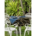 thumbnail image 2 of Outdoor Tablecloth with Umbrella Hole and Zipper, Yellow Geometric Round Table Cloth 60 Inch Waterproof Tablecloth, Modern Abstract Gradient Marble Picnic Table Cover for Patio Camping, 2 of 7