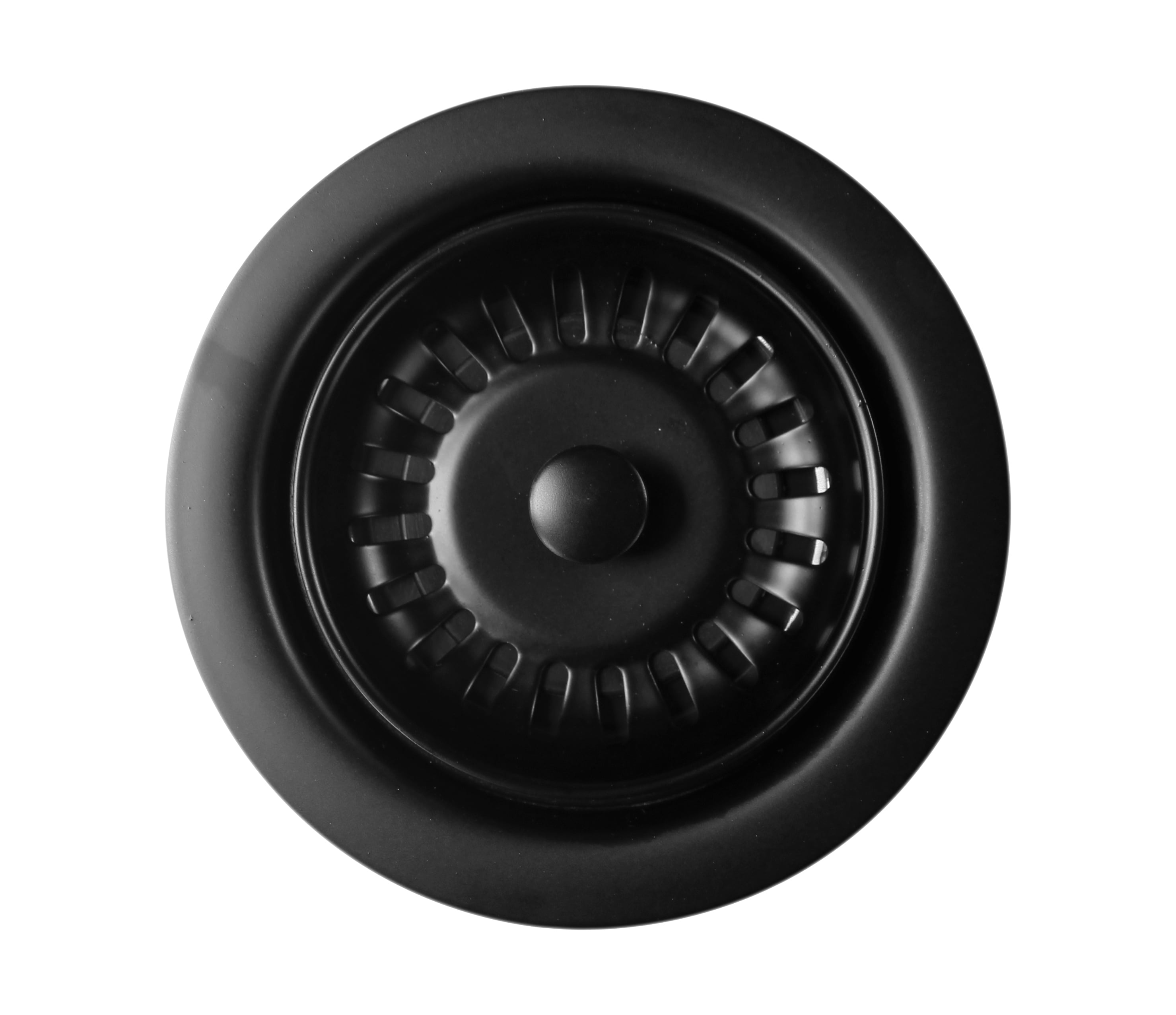 Westbrass Extra-Deep Collar Waste Disposal Flange & Strainer Stopper, Matte Black