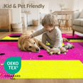 thumbnail image 4 of ODIKA 9'x12' Washable Area Rug Funky 80S Abstract Confetti Interlocking Shapes Memphis Retro for Dining Room, Basement, Large Office, Non-Slip Chair-Friendly, 4 of 7