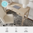 thumbnail image 4 of Martha Stewart Home Office Writing Desk with Tapered Legs in Light Natural with Antique Bronze Hardware, 4 of 12