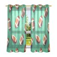 thumbnail image 6 of Yayeee Window Curtains Set of 2 for Living Room Light Filtering 63"x52", Green American Footballs, 6 of 7