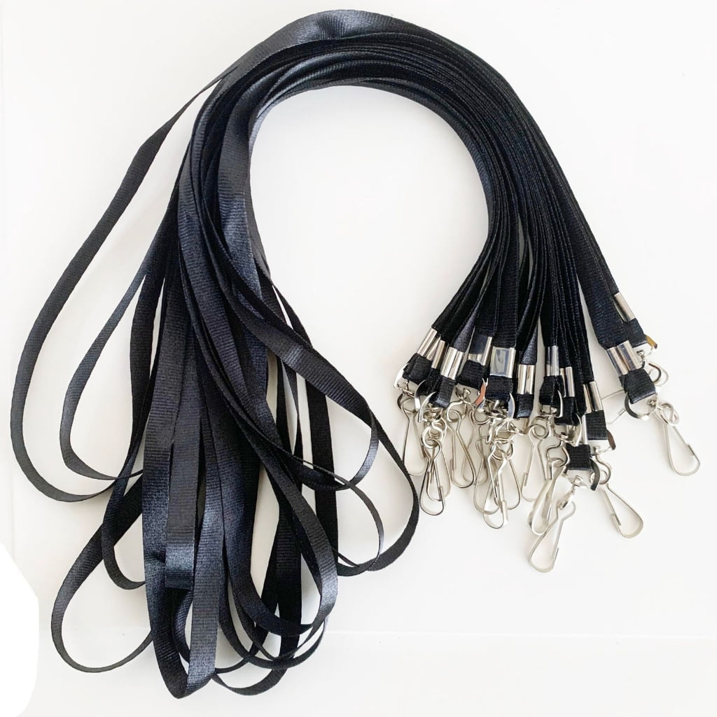 100 Pcs Multicolor Lanyards Flat Neck Lanyard with Clip Safety Lanyards for Teac