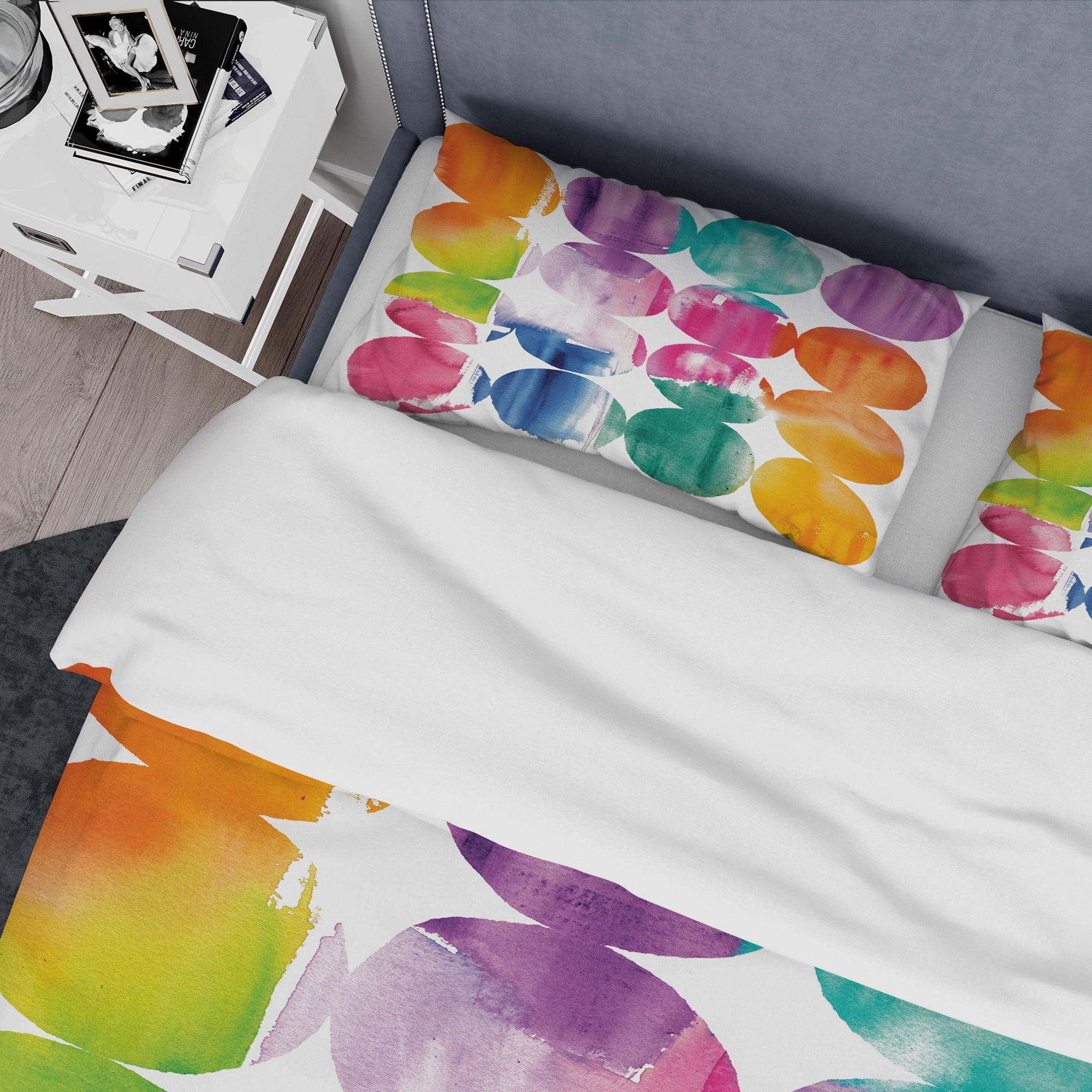 Designart 'Circle Abstract Colorfields' Geometric Duvet Cover Set