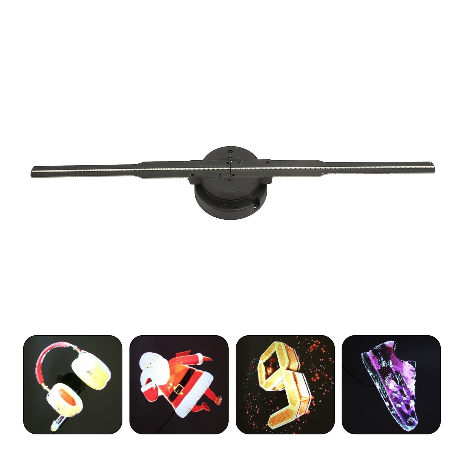 Holographic Fan, 3D Holographic Display Multiple Device Connecting 244 LED Hologram Projector Fan Remote Control 16.3 Inch Diameter For Party Bar ,Creating Good Attraction