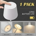 thumbnail image 4 of Ralbay 1 Pack White Cordless Table Lamp,Rechargeable LED Table Lamp,IP54 Waterproof Outdoor Battery Operated Lamp Stepless Dimming 5000mAh LED Table Lamp for Indoor Outdoor Coffee Dining, 4 of 9
