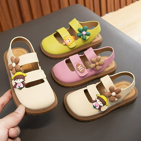 

Trendy Cute Cartoon Sandals For Girls Breathable Lightweight Non-slip Sandals For Indoor Outdoor Beach Summer